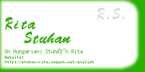 rita stuhan business card